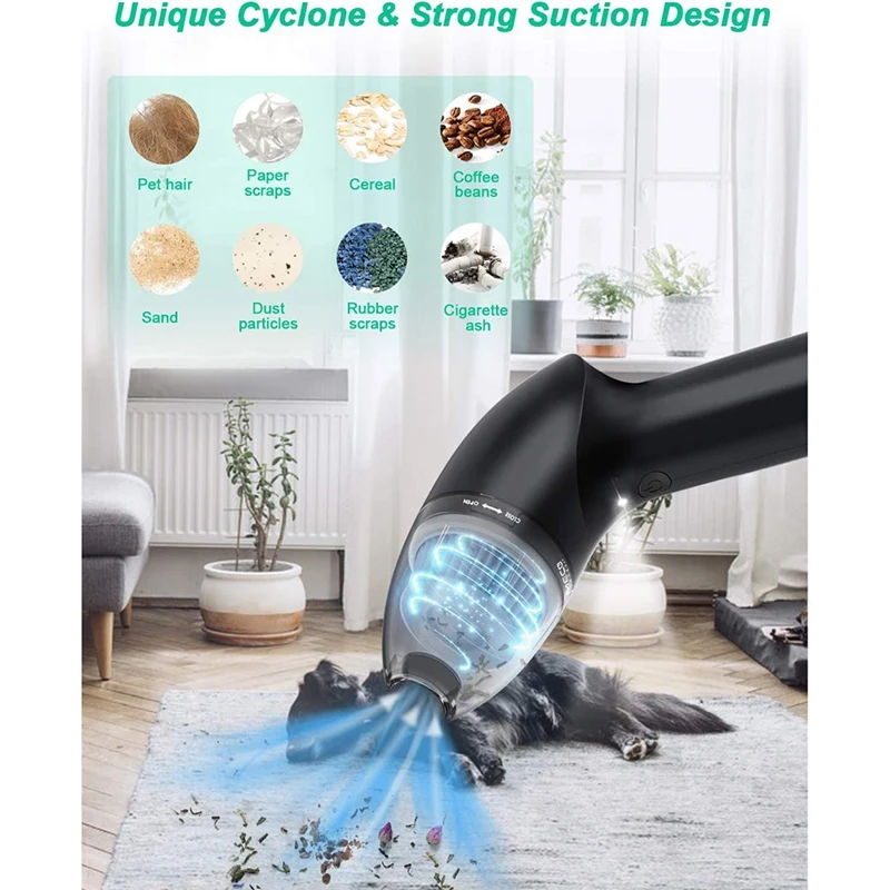 Ручной пылесос с автоматическим сжатием воздуха и камерой быстрой зарядки 2500 ма