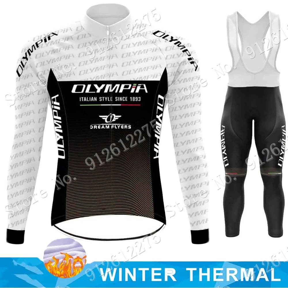 

Olympia Зимняя коллекция 2022 года, комплект трикотажных изделий для велоспорта, одежда для велоспорта из Италии, черная термокуртка для шоссейн...