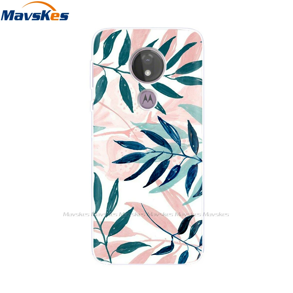 For Motorola Moto G7 Play Case Silicon Full Flower Painting Soft TPU Back Cover for Motorola Moto G7 Play Phone Shell Bumper