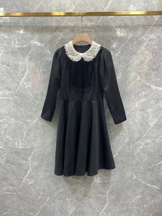 

Новинка 2022, женское модное Белое Облегающее Платье-трапеция с кукольным воротником, элегантное платье 025