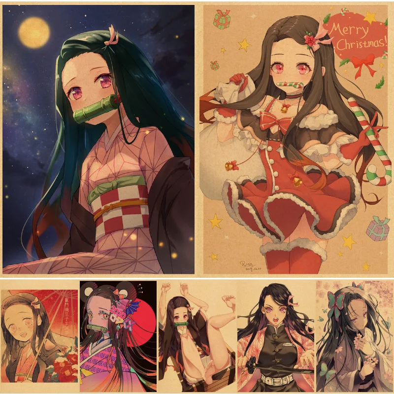 

Настенные плакаты с изображением рассекающего демонов: киметсу нет яибы, танджиру, незуко