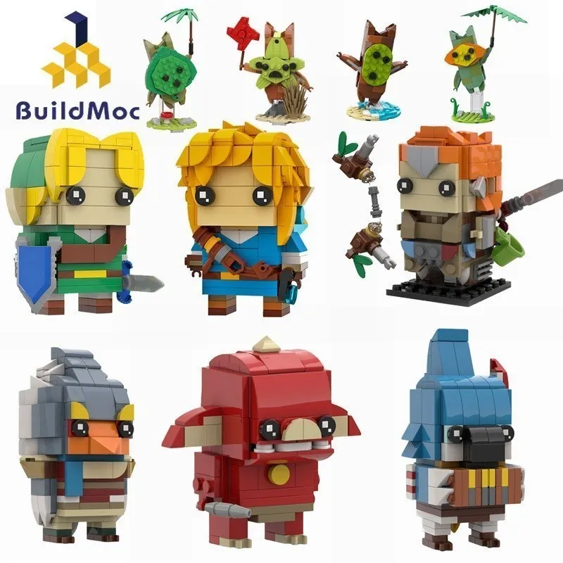 

Buildmoc Zeldaing Wild Breath Link Kass Lynel Bokoblin Brickheadz Anime Figures MOC Building Blocks Toys for Children Kids Gifts