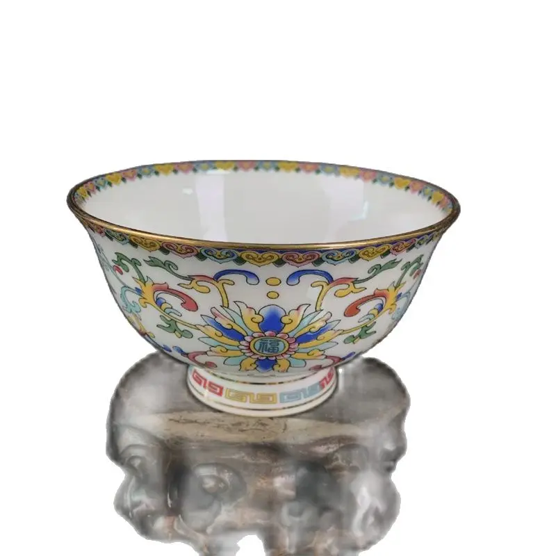 

Collect Bowl Porcelain Golden Pastel Lucky Characters Pattern Usable Rice Bowls From Countryside Beijing Old Thing