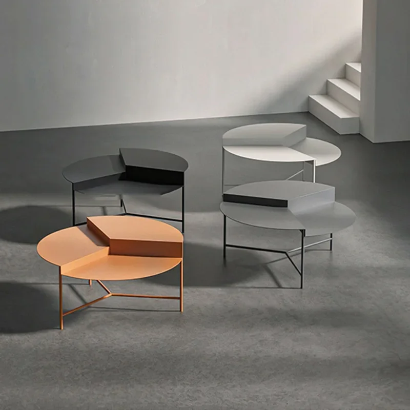 Железный круглый чайный столик современный простой для маленькой квартиры дома