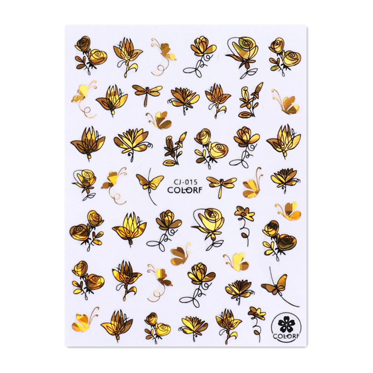 

1 шт., голографические наклейки для маникюра с черными золотыми листьями