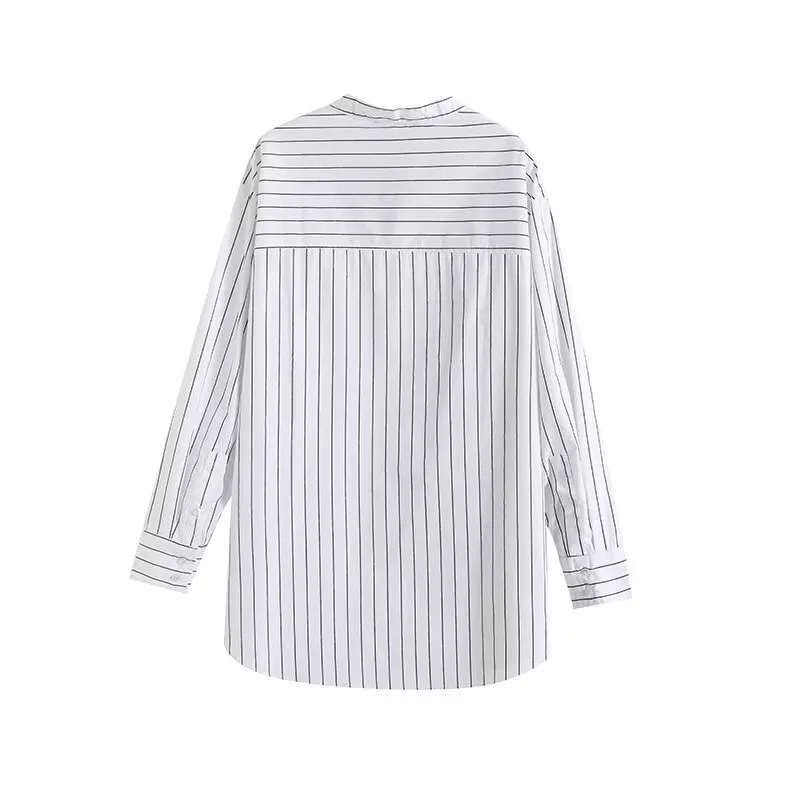 TRAF ZR полосатые блузки для женщин Harajuku модный летний топ белые топы Y2K элегантные