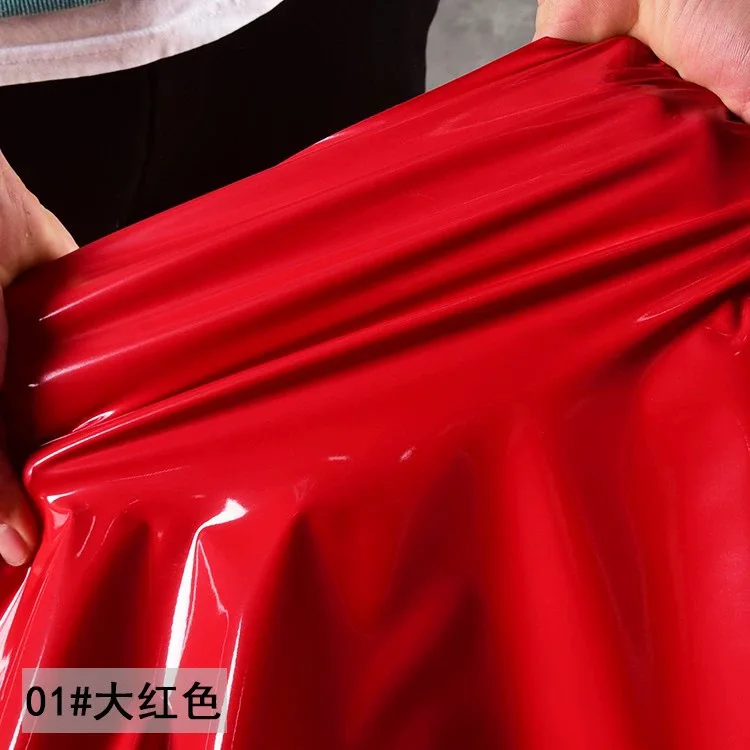 Эластичное зеркало блестящая глянцевая искусственная кожа ткань для шитья