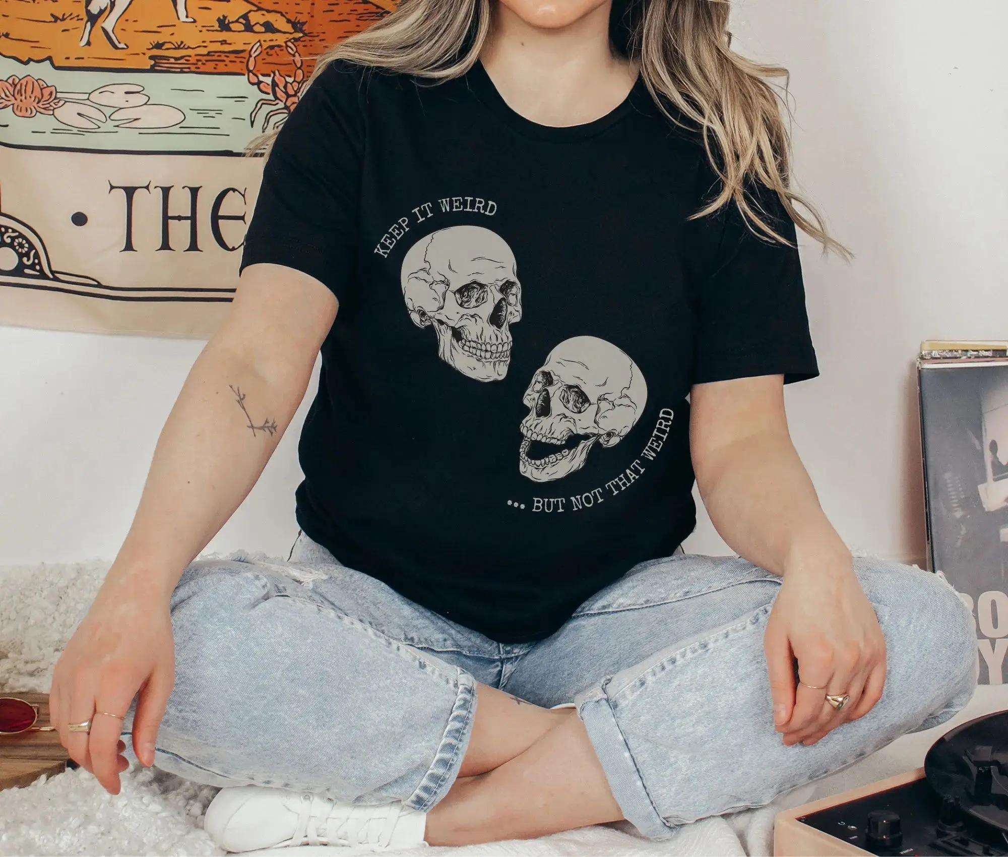 Цветная необычная но не странная Готическая футболка Женская забавная модная из