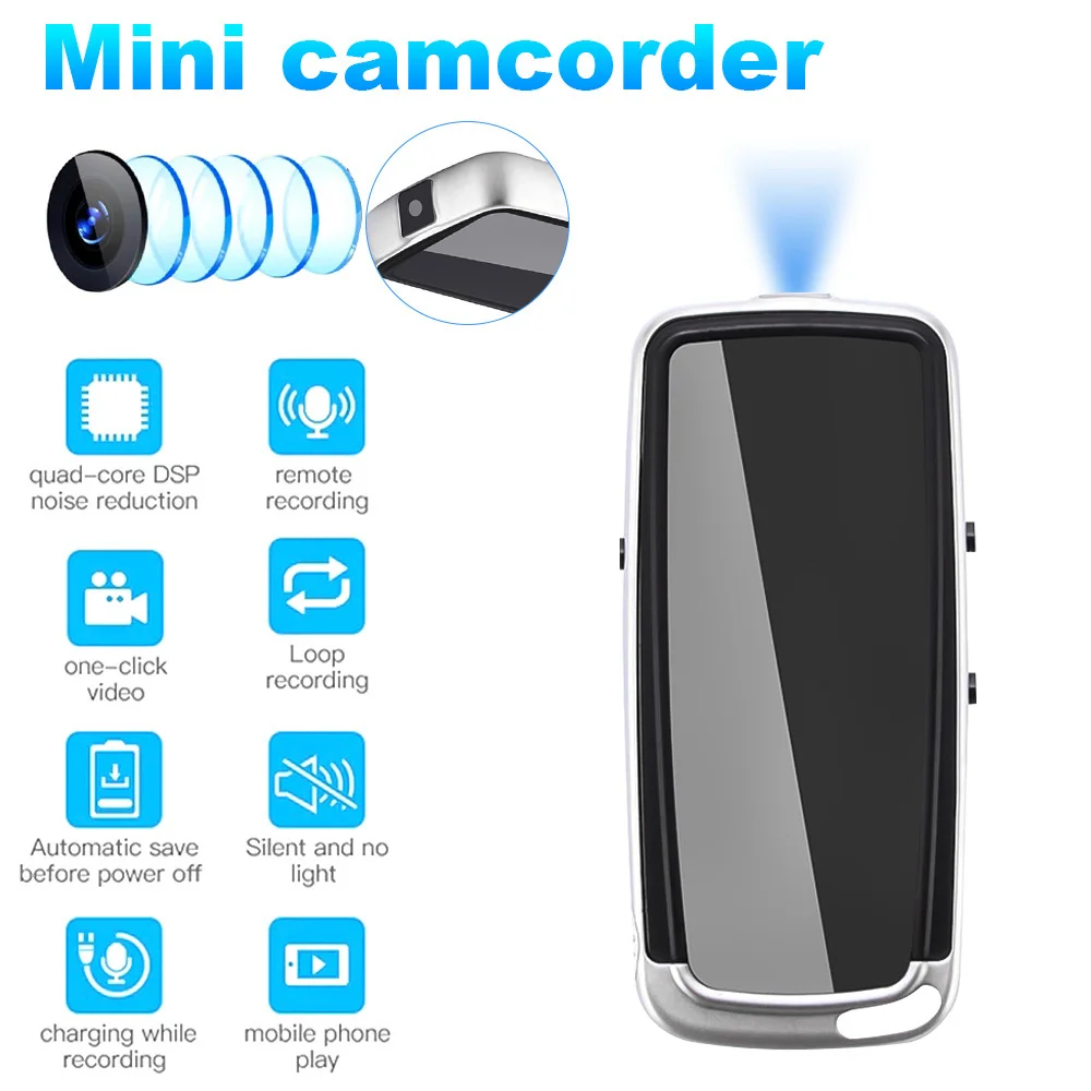 

Portable Digital Video Voice Recorder with Mini Camcorder 300mA Battery Micro Camera 480P Support TF Card to 8GB 16GB 32GB