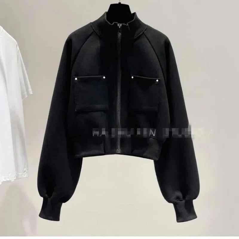 セーター レディース 春秋 薄手スタイル 新しい韓国スタイル トレンディなカーディガン ジッパー ショート 多用途 ルーズトップ ジャケット