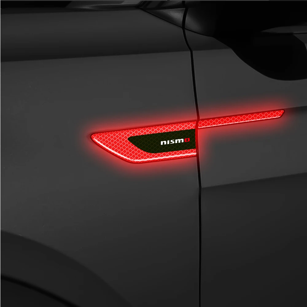 2 шт. автомобильная наклейка из углеродного волокна светоотражающая полоса для