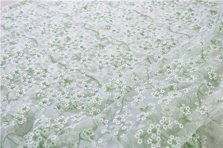 1 ярд цена свежая сетчатая ткань с мелкими цветами зеленая ветка мягкая сетка для