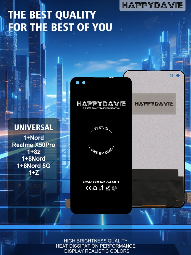 6 44 дюймовый сенсорный ЖК-экран TFT oneplus Nord/1 + 8Z/1 8Nord Realme X50Pro