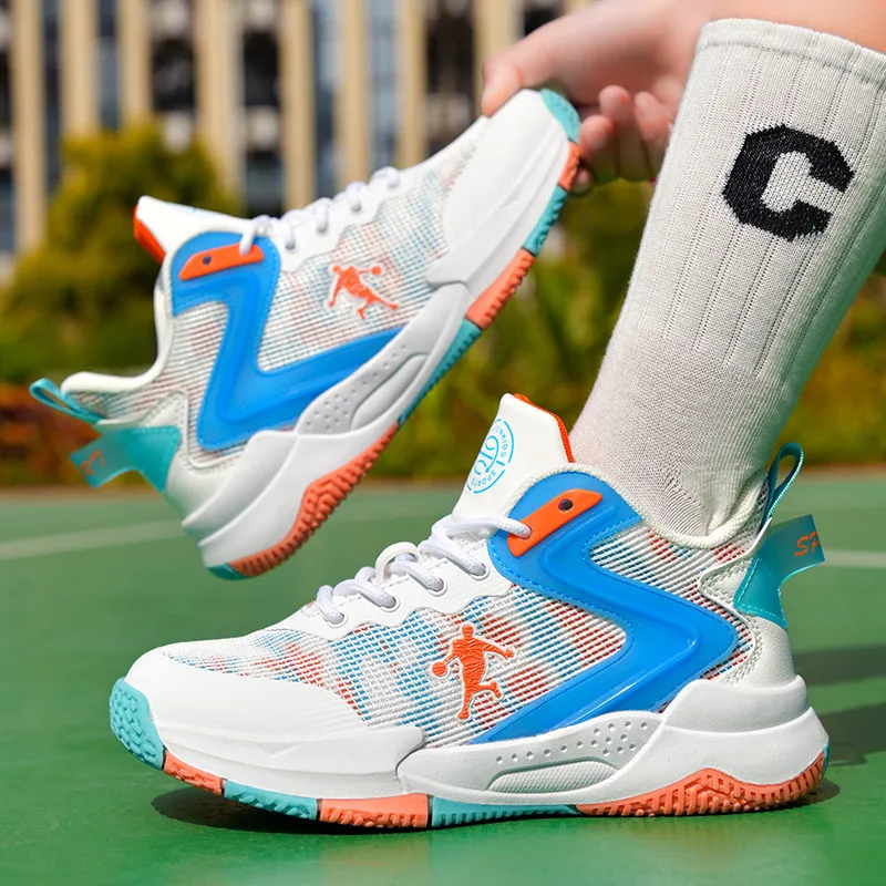 Summer Soft Mesh Breathable Basketball Shoes Boy Girl Anti-collision Kids Basketball Sports Shoes Non-slip Children's Sneakers