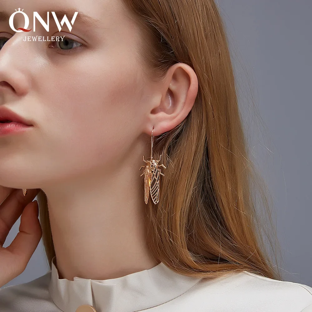 Креативные золотые серьги с насекомыми длинные уникальные знаний