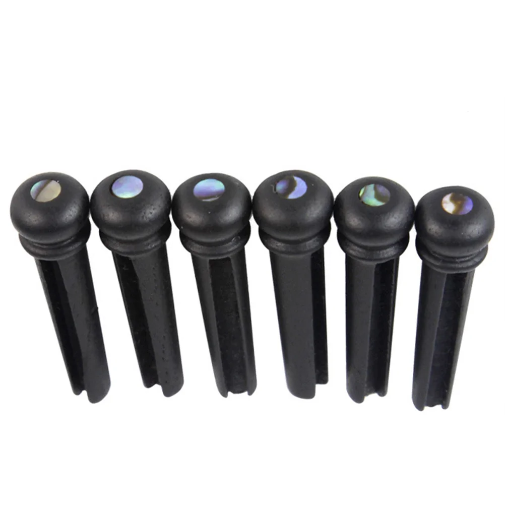 

6PCs Guitar Bridge String Puller Set Acoustic Guitar Pegs Guitar Replacement Parts for Musical Instrument Folk Guitar