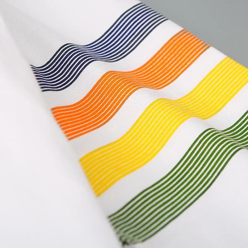 TB THOM Men's Shirt Fashion Top Brand Multicolor 4-Bar Stripes Casual Oxford Fabric Slim Long Sleeve High Quality Women's Shirts