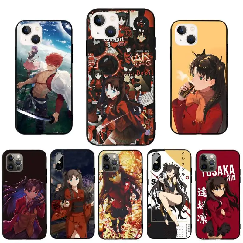 

Rin Tohsaka Phone Case Black Tpu For Iphone XR Xs 11 12 13 Mini Pro Max 6 7 8 Plus X 6s SE 2020 Cover