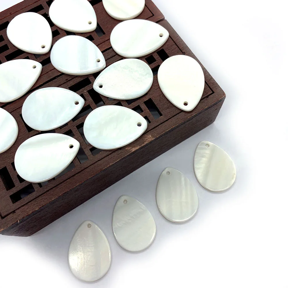 

Natural Freshwater White Shell Drop Shape Pendant 8x29mm For DIY Charm Fashion Jewelry Necklace Earrings Ornament Accessories