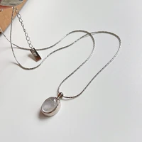 lispector 925 sterling silver natural oval crystal pendant necklaces for women luxury clavicle necklace party statement jewelry