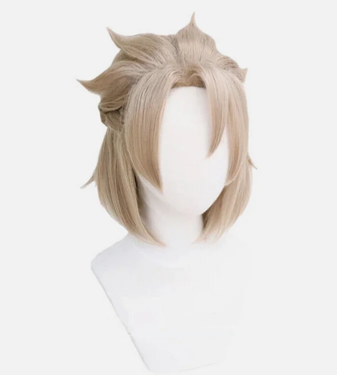 Игра Genshin Impact Albedo Косплей Парики Мужчины Короткие Светло-Коричневые Волосы Парик