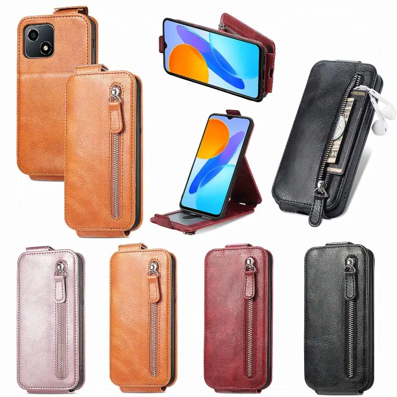 

Zipper Leather Card Wallet Phone Case For Huawei Nova Y90 Y70 Y60 Nova 10 SE 9 8 Pro 7 6 5 4 3i Magnetic Vertical Flip Cover