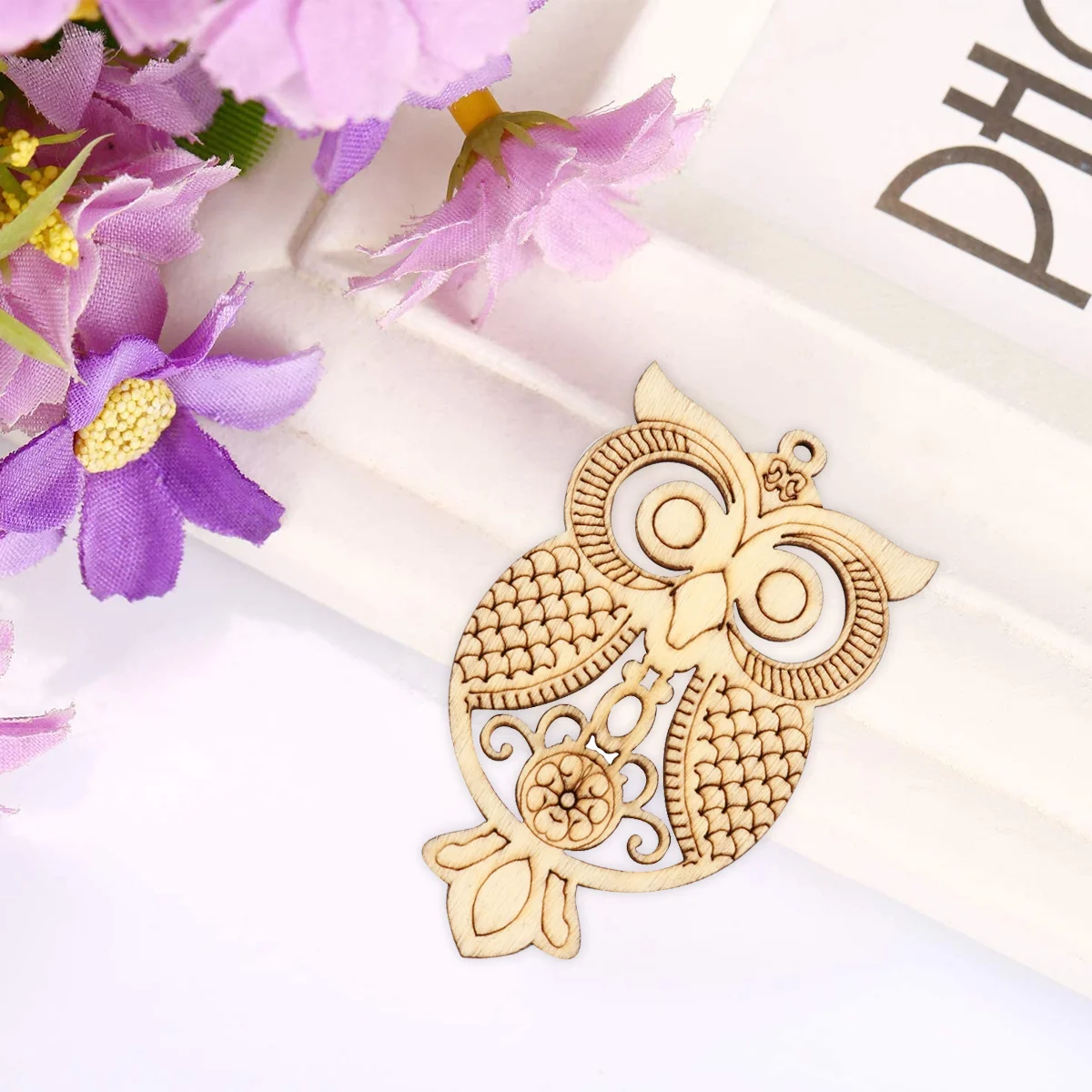 

Wooden Wood Cutouts Owl Unfinished Animal Shapes Slices Craft Crafts Hanging Cartoon Cutout Blank Embellishments Diy Pieces