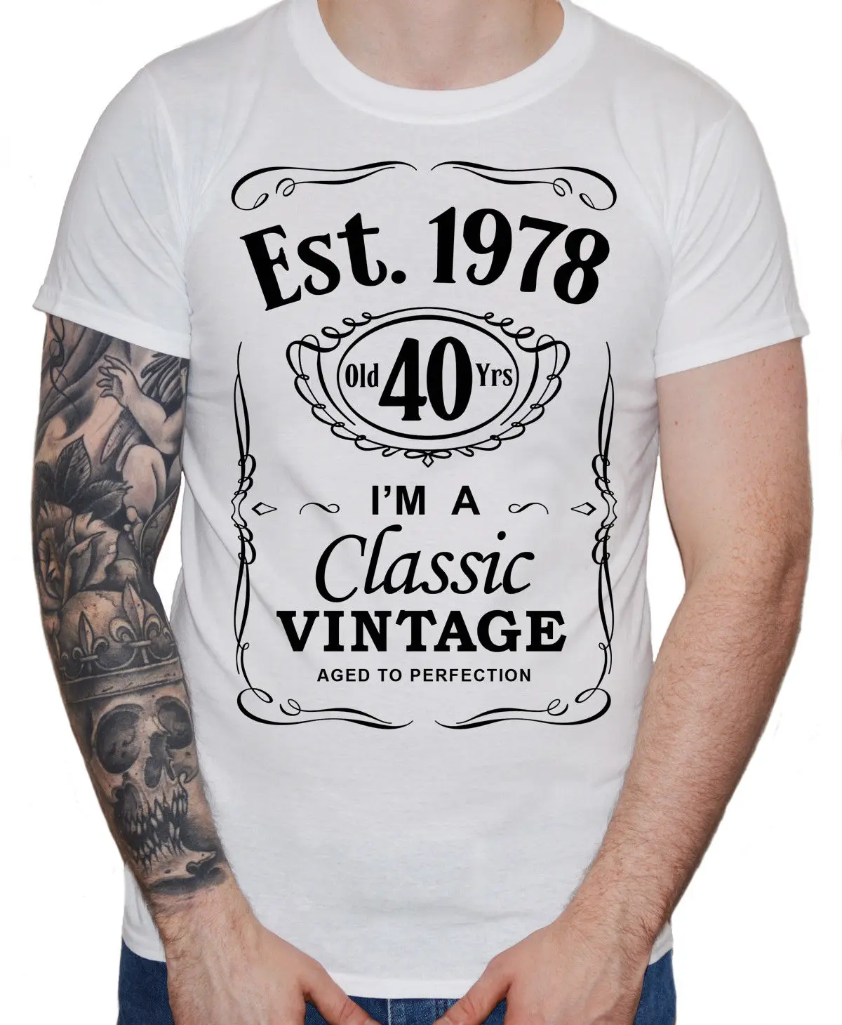 

New Cool Tee Shirt Men'S 40Th Birthday T-Shirt Est 1978 Vintage Man Fortieth 40 Years Gift Custom Aldult Teen Unisex