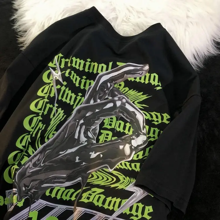 

Футболка женская оверсайз с коротким рукавом, модная рубашка в готическом стиле, Топ в стиле Instagram, лето