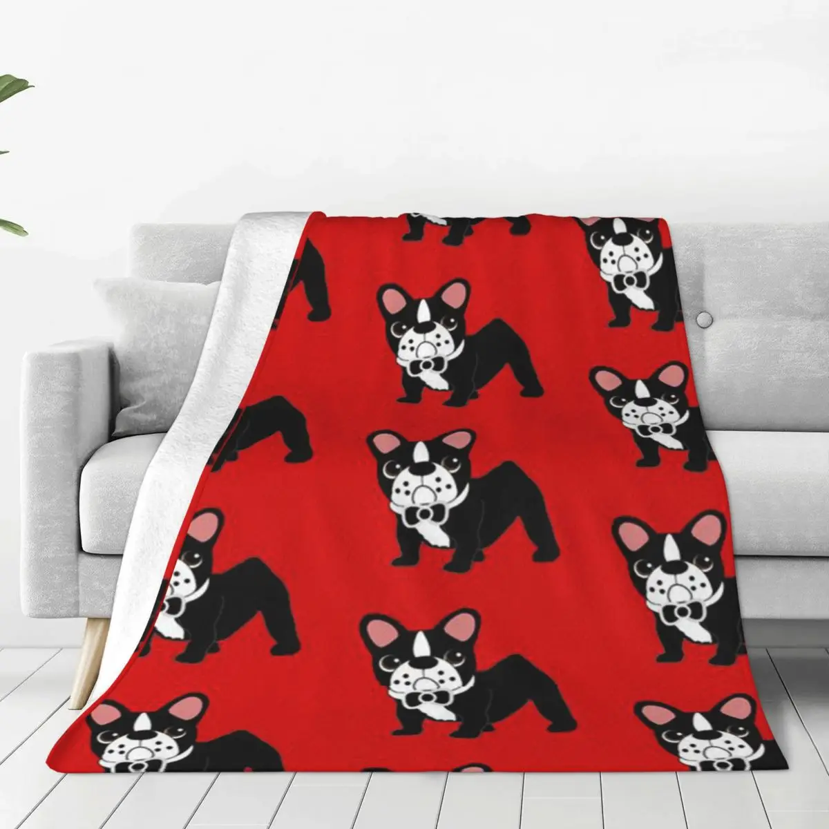 

Boston Terrier Dog Soft Flannel Throw Blanket for Couch Bed Warm Blanket Lightweight Blankets for Sofa Travel Blanket