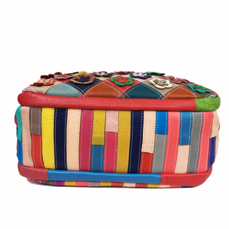 GAGACIA винтажная многоцветная сумка через плечо из воловьей кожи с цветочным