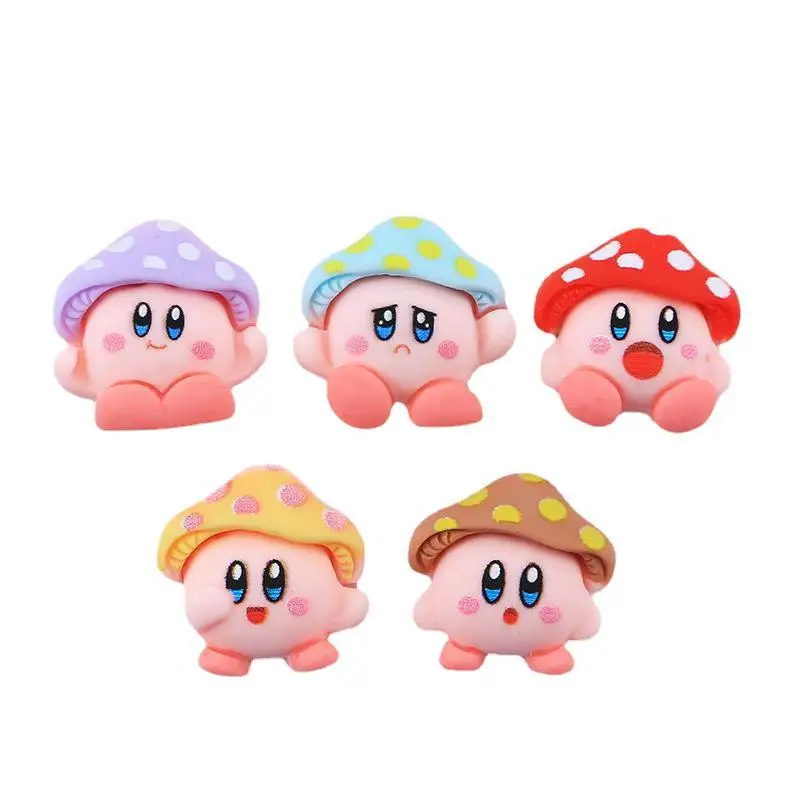 

10 шт. кавайная мультяшная шапочка в виде грибов звезда Kirby мультфильм «сделай сам» крем гелевый Чехол для браслета головной убор шпилька резиновые аксессуары