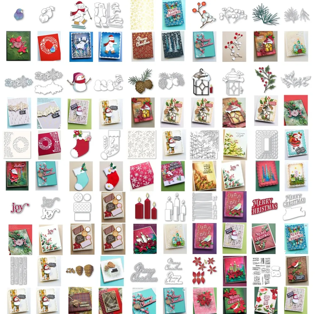 Рождественские металлические штампы и прозрачные для резки в виде снеговика