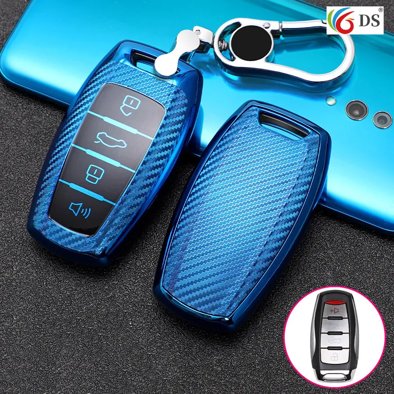 

Carbon Fiber TPU key case cover keychain for Great Wall Haval/Hover H6 H7 H4 H9 F5 F7 H2S Car-covers Holder Shell
