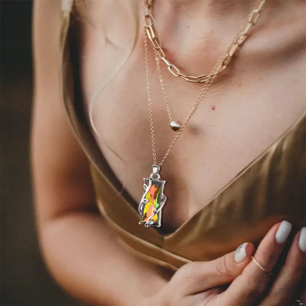 Модное женское серебряное ожерелье с подвеской в виде аметиста свадебная