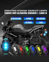 universal led aircraft strobe motorcycle tail lights warning light led moto accessories with usb 7 colors turn signal indicator