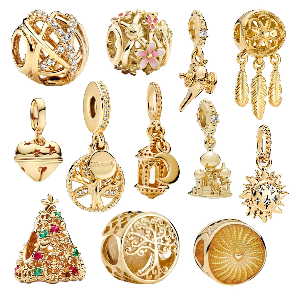 Лидер продаж позолоченные серии рождественская елка висячие бусины подходят для