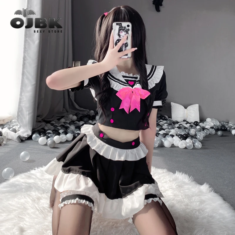 

OJBK Sexy Costumes Maid Uniform Role Play Maid Dress Anime Cosplay Temptation Suit Women Lingerie Exotic Black Pink Cute Skirts