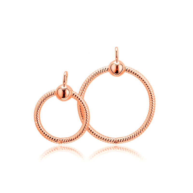 

Rose Circle Charm Carrier S925 100% New Product Valentine's Day Birthday Real Chain Bracelets Silver Collection Friends Beads