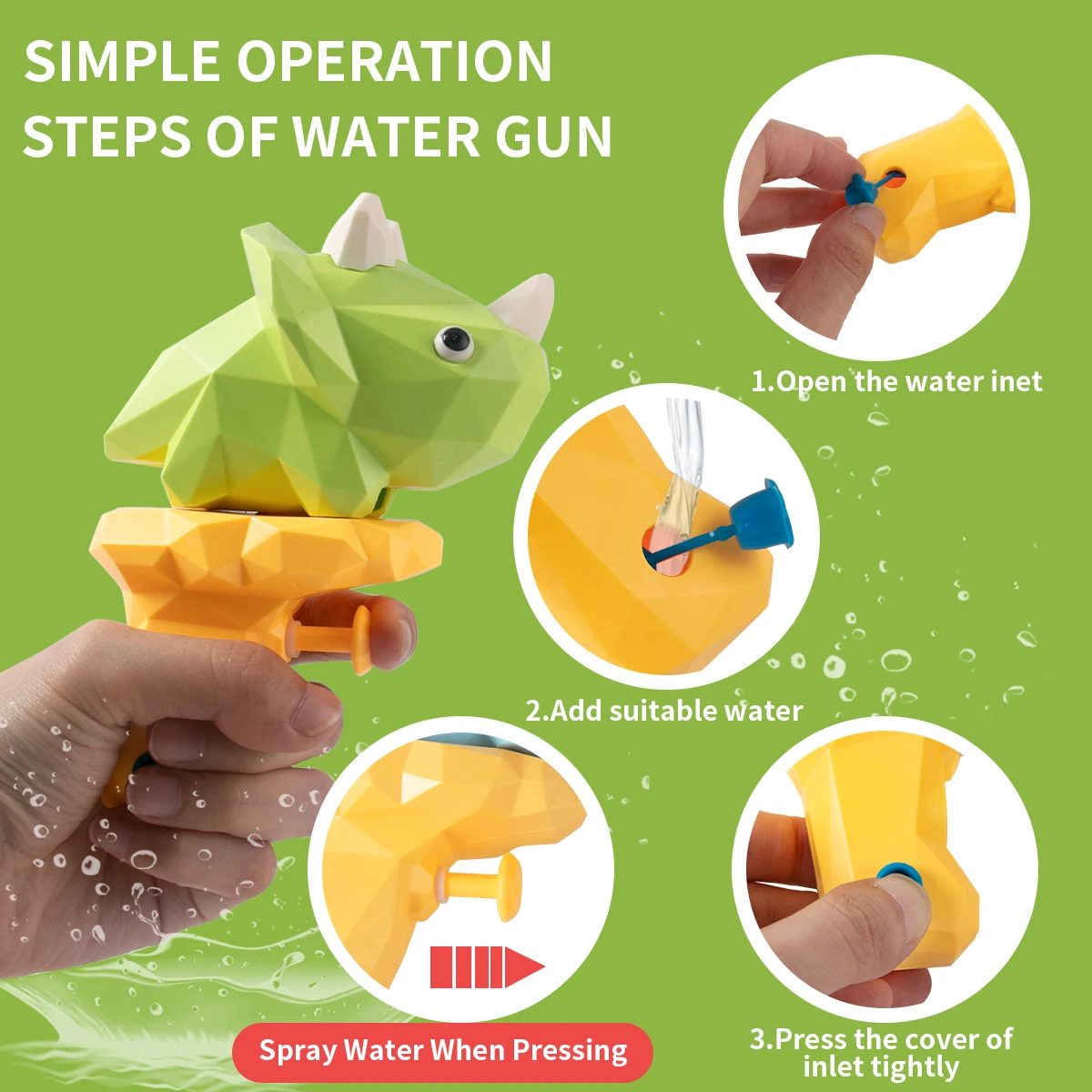 Мультяшный динозавр водяной пистолет тема динозавра дети 1-й 2й день Рождения