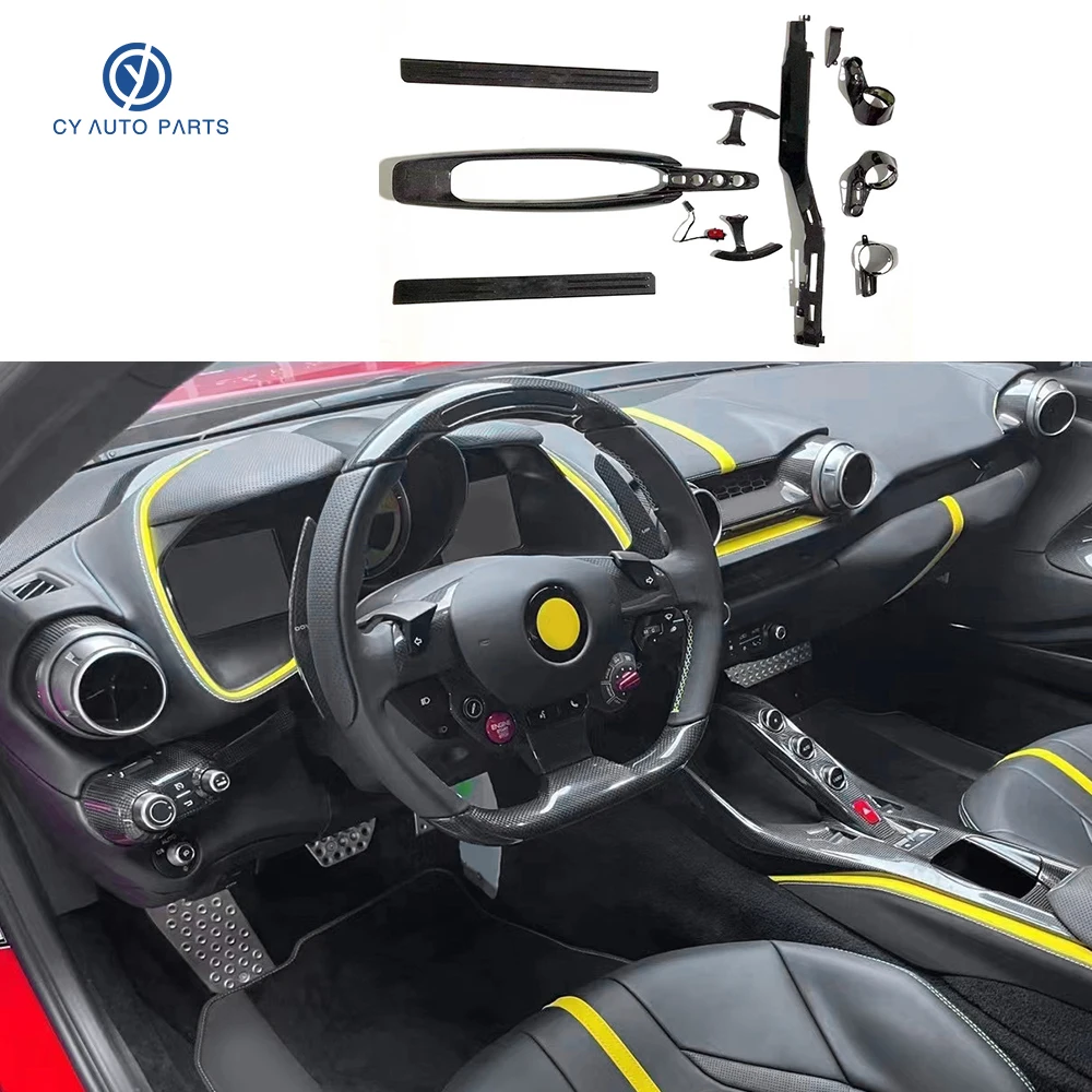 

High Quality Carbon Fiber Upgrades Car Luxury Accessories For Ferraris 812 Center Control Console Interiors Parts
