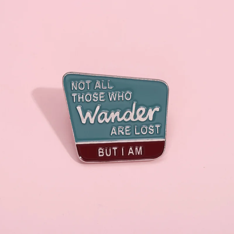 Брошь на лацкан с надписью Я потерялся и эмалью