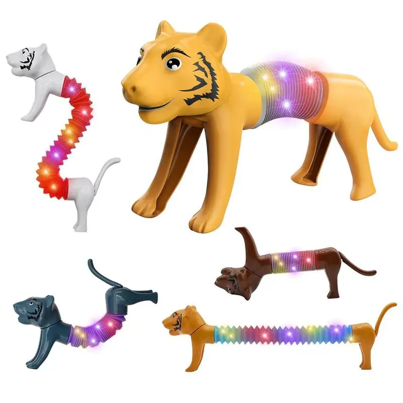 

Трубки Детские с тигром, пружинные трубки, игрушка с животными, сенсорная игрушка, декомпрессионная игрушка, отличный подарок на день рожде...