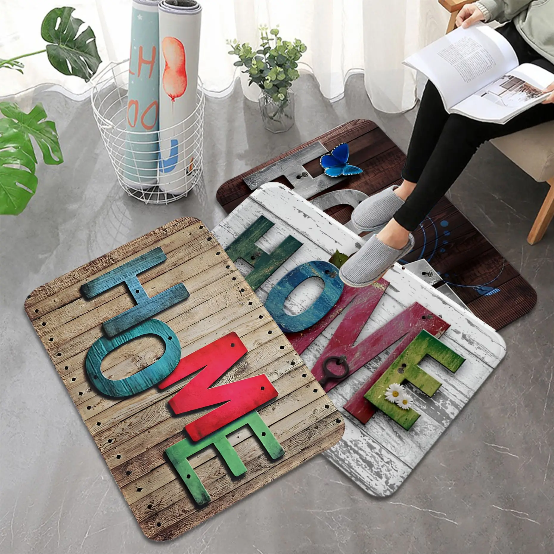 

Домашний кухонный коврик с буквенным принтом в стиле ретро множество вариантов гостиная кухонный коврик нескользящий приветственный ковр...