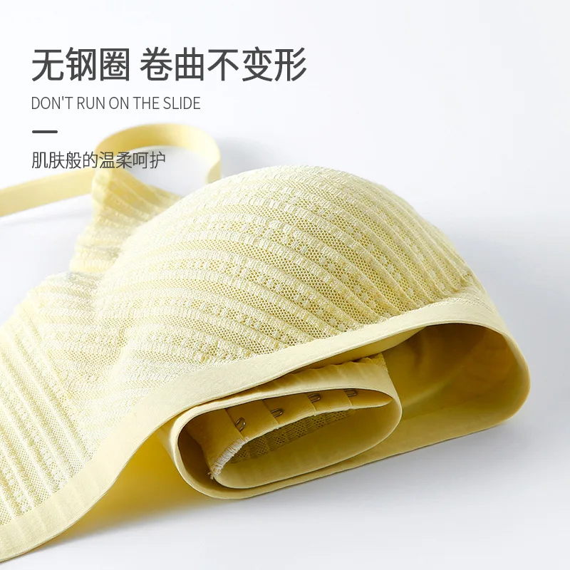 Breathable Lace Dot Small Breast Push up Push up Wireless Bra Sweet Comfortable Thin Seamless Underwear for Women bra women