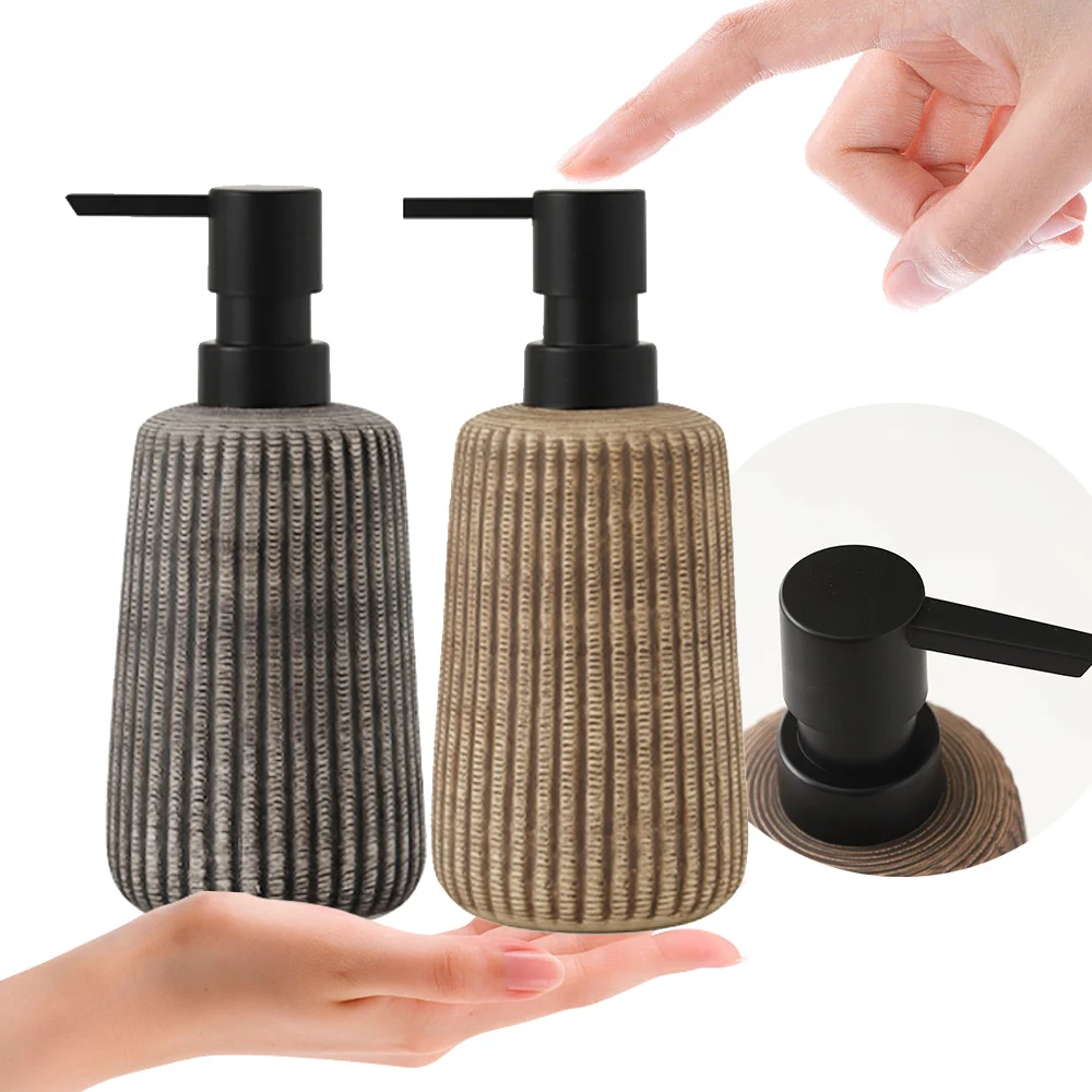 

400ml Ceramic Shampoo Dispenser Bottles Classic Bathroom Shower Cosmetic Organizer Containers Refillable Pump Lotion Conditioner