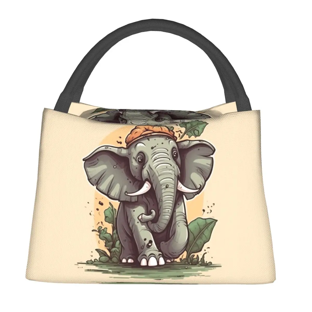 

Elephant Lunch Bag Nature Style Cartoon Fun Lunch Box For Adult Picnic Convenient Cooler Bag Waterproof Designer Tote Food Bags