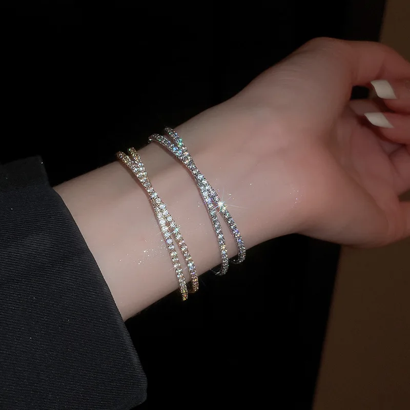 Манжеты модный браслет со стразами медный сплав золотой серебряный цвет для