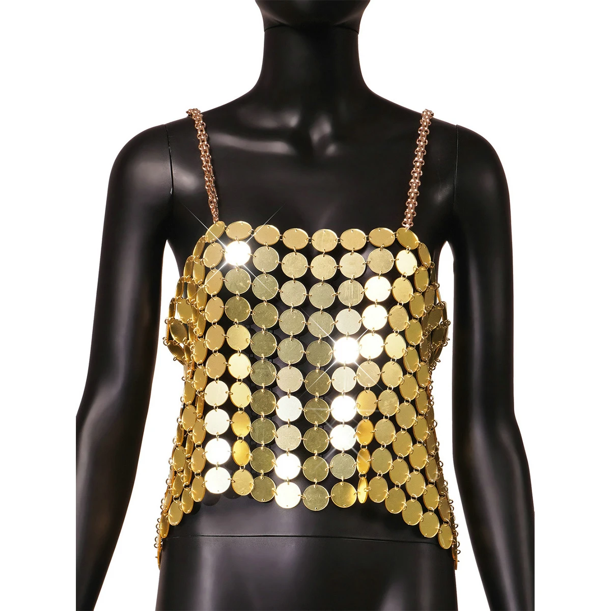 

Женский жилет с акриловыми блестками, на цепочке