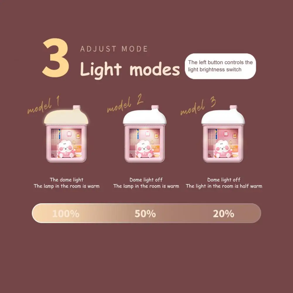 Милый мультяшный светодиодный ночник перезаряжаемая светодиодная лампа